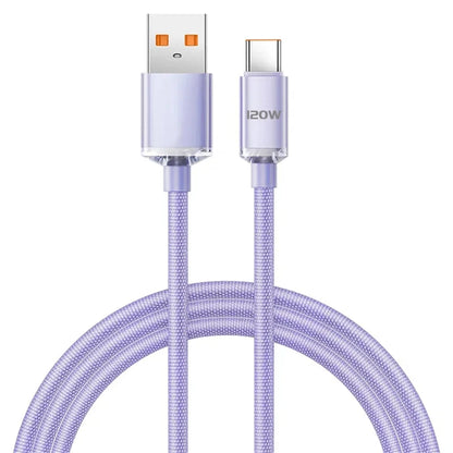 120W 6A USB Type C Cable For Xiaomi 13 Samsung S23 Realme Mobile Phone Fast Charge USB C Cables Type C Quick Data Charger Wires