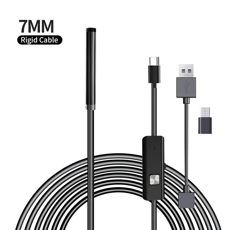 Industrial Endoscope Camera Ip67 Waterproof 5.5mm 7mm 3 In1 USB Borescope Inspection Snake Camera For Android Phone PC