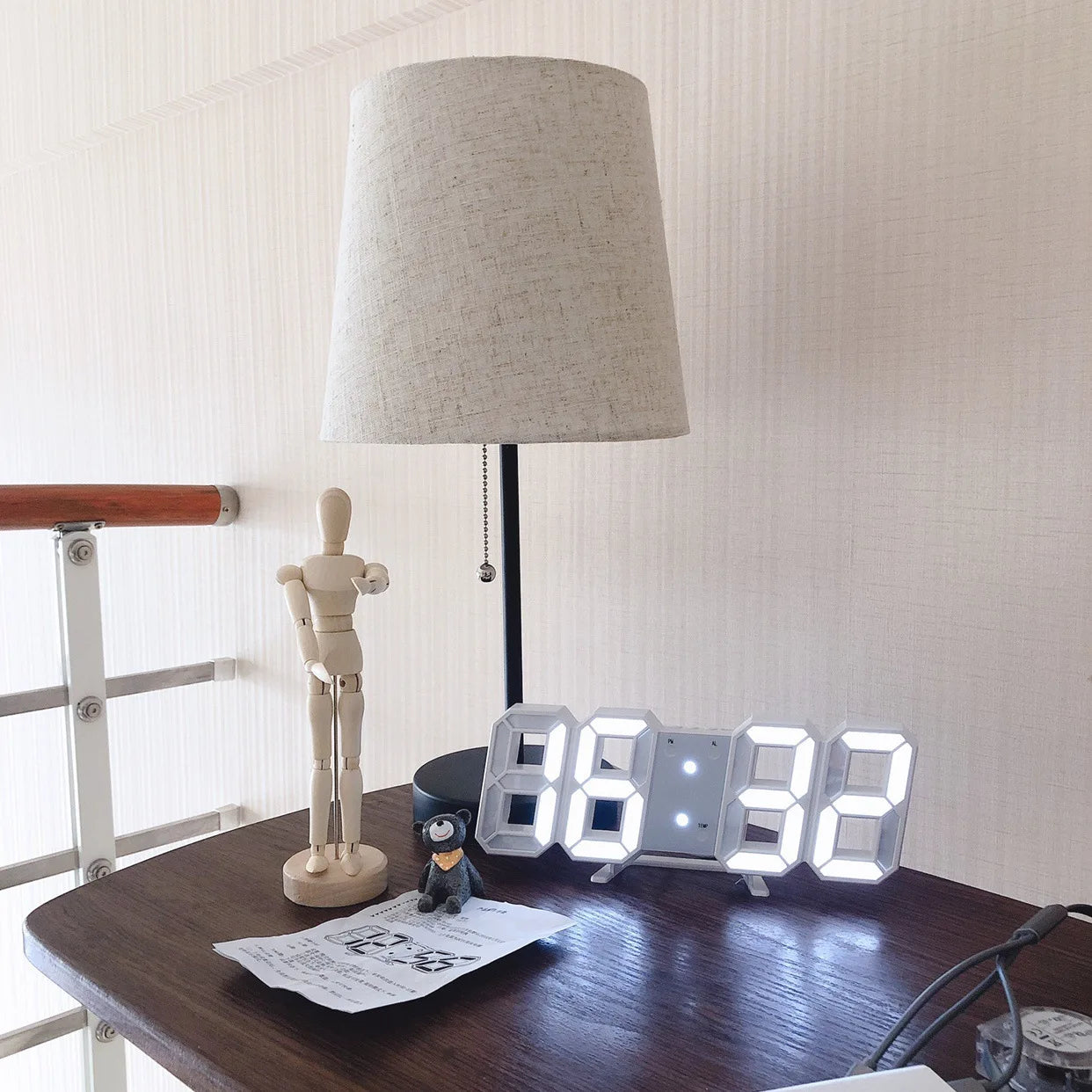 3D Digital Wall Clock Decoration for Home Glow Night Mode Adjustable Electronic Watch Living Room