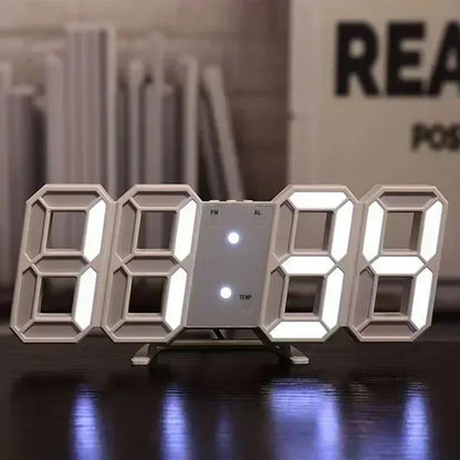 3D Digital Wall Clock Decoration for Home Glow Night Mode Adjustable Electronic Watch Living Room