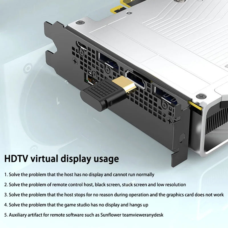 4K HDMI Virtual Display Adapter Streaming Device Virtual Display High-Resolution Wireless Display Adapter Emulator Dummy Plug