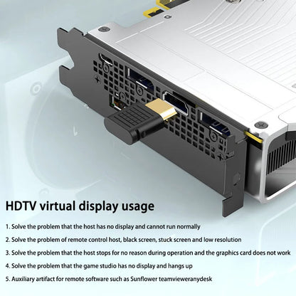 4K HDMI Virtual Display Adapter Streaming Device Virtual Display High-Resolution Wireless Display Adapter Emulator Dummy Plug