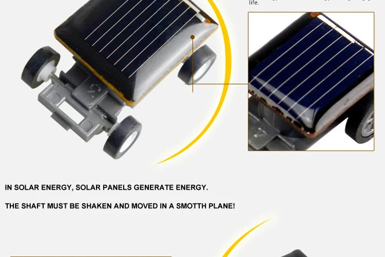Solar Power Mini Sports Car Smaller Toy Car Educational Gadget Kids Gift Funny Racer